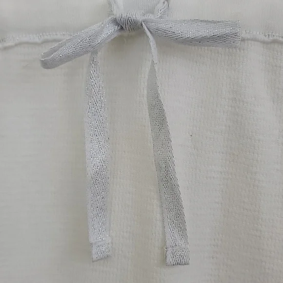 NWT Justice White Hoodie Cap Sleeve Bling Top L 14 - Picture 7 of 16